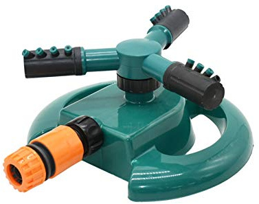 Arrosage du jardin d'irrigation de gazon Sprinkler de jardin Arrosage automatique Lawn pelouse à 360 degrés Sprinkler tournant 3 buses Système d'irrigation de jardin à trois bras (Color : 19mm)