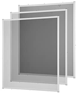 empasa Insektenschutz Fliegengitter Fenster MASTER SLIM Set Alurahmen | Mückengitter als Selbstbausatz in 100 x 120 cm, verschiedene Sets und Farben, Farbe:weiß, Ausführung:3er Set