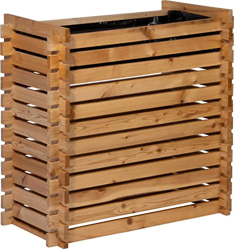 dobar® Hochbeet Stecksystem Larix | Balkonbeet aus Lärchenholz | Salatbeet inkl. Pflanzfolie für Garten/Terrasse/Balkon | Erhöhtes Gemüsebeet | 79 x 39 x 79 cm | Natur