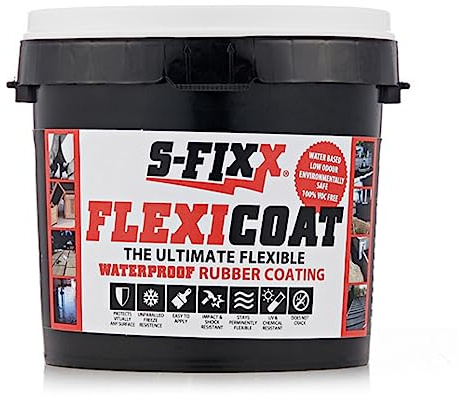 S-Fixx Flexicoat - Goma líquida negra, 2 litros
