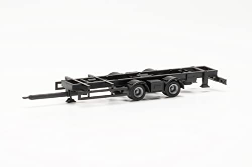 Herpa LKW Modell Zubehör, Tandem-Hängerfahrgestell für Volumenzüge 7,82m mit Festaufbau, 2 STK. originalgetreu im Maßstab 1:87, Modellauto, Modellbau Zubehör, Deko, Zubehör Miniaturmodelle