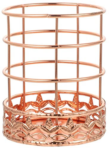 Operitacx Metallischer Stifthalter Roségold Großer Aufbewahrungsspeicher Für Schreibtisch Universeller Organizer Für Stifte Make-up Und Mehr Stylische Desktop-dekoration Für Ihr Zuhause