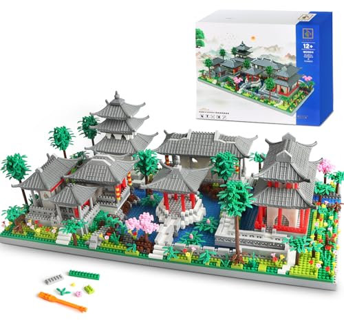 HIGH GODO Chinese Architecture Micro Bausteine Set, 3930 Teile Klassischer Suzhou Garden Haus Deko Modell, Klemmbausteine Creative Geschenk für Erwachsene Jugendliche