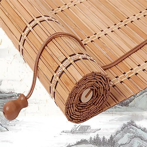 JSDMBD Bamboo Blackout Blinds for Windows & Balcony, Tea Room Partition, Hotel Restaurant Elevator Curtain, Sunshade, Filter Light Blinds