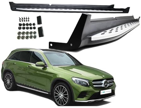 TaKesh 2 Pièces Jupes latérales Voiture, pour Mercedes GLC X253 + Coupe C253 2015-2019 Marchepieds Latéraux de Voiture Aluminium PéDales Anti-Collision