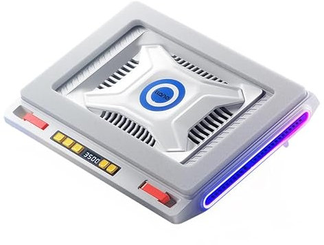 Llano Base Refrigeradora para Portátiles de 13-17.3 Pulgadas | Enfriamiento Rápido, Ventilador con Control de Velocidad, 4 Puertos USB C&A - Blanco