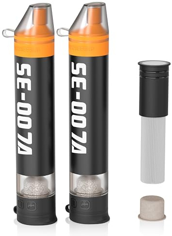 Straw Water Filter, Survival Filtration Portable Gear, Emergency Preparedness, Supply for Drinking Hiking Camping Travel Hunting Fishing Team Family Outing (Water Filter, 2pack)