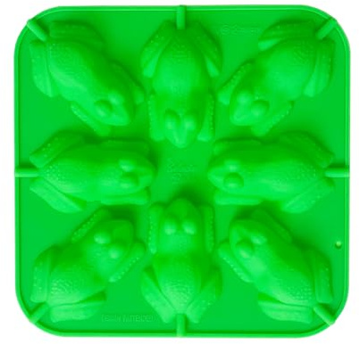 Selecto Bake Moule à sucettes en silicone à 8 cavités en forme de grenouille avec 20 bâtonnets de sucettes pour faire des chocolats, des bonbons, des glaçons, des fêtes
