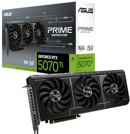 ASUS Prime GeForce RTX 5070 Ti 16GB GDDR7 Gaming Grafikkarte (Nvidia GeForce RTX5070 Ti DLSS 4, 2,5-Slot Design, PCIe 5.0, 3X DisplayPort 2.1b, 1x HDMI 2.1b, PRIME-RTX5070TI-16G)