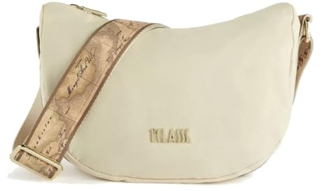 Alviero Martini 1A Classe Borsa tracolla mezzaluna, comoda, pratica, leggera e capiente. Dispone di un ampio scomparto principale chiuso con zip, tasche interne di cui una con chiusura lampo. Present