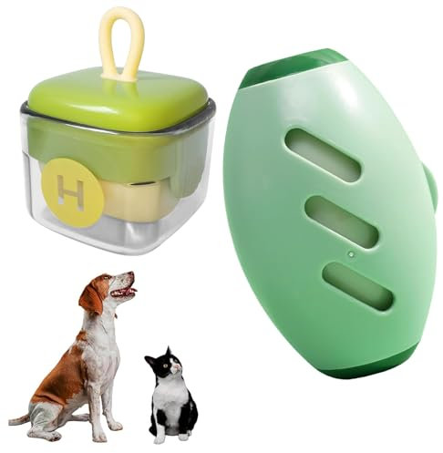 2 Pcs Reusable Lint Roller for Clothes, lint roller Ball, Carpet Hair remover Tool, Washable Portable Reusable lint roller, Pet Hair Debris Removal Tool, Pet Hair Remover (Green 2 Styles)