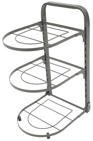 Mikinona Estantes De Cocina Plegables Organizador De Sartenes De Acero Al Estante De Múltiples Para Cocina Gris Capacidad Para Ollas y Sartenes