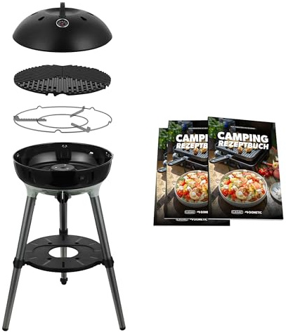 CADAC - Carri Chef 40 BBQ 50mBar + Camping-Kochbuch | Gasgrill mit Grillrost und Rezeptbuch, Camping und Grillzubehör, BBQ-Must-Haves, Verwendung im Freien