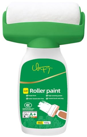 SiumPklay ​500g White Paint Roller for Walls – Quick-Drying Touch Up Paint with Built-in Roller Brush, Covers Stains, Scratches & Graffiti – Water-Based Wall Repair Kit for Indoor Use