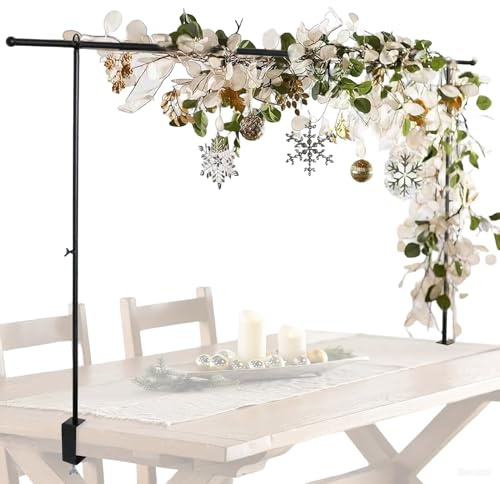Adjustable Tabletop Display Rod, Clamp-On Hanging Stand, Metal Over Table Bar For Weddings, Home Parties, Flower Arrangements, Plant Decor, Banquets, And Seasonal Holiday Events Decoration Accessories