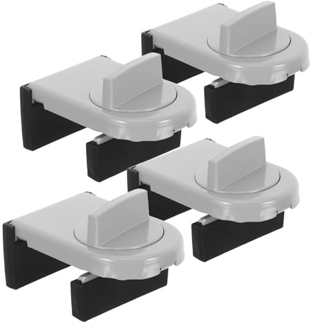 BUGUUYO 4pcs Adjustable Aluminum Alloy Window Locks for Sliding Windows No-Drill Installation Safety Stoppers with Weather-Resistant Protection for Home Apartment Office Use