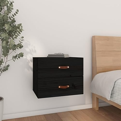 Frdhee Armoire de bureau, armoire à tiroirs, armoires, armoire de couloir, table de chevet murale, noire, 50 x 36 x 40 cm, pour garage, bureau, chambre à coucher, montage facile
