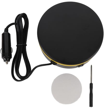 Car Heater Windscreen Defroster, 360° Rotatable 12V 150W, Compact Size Easy to Install - Quick Defogging, Adjustable Angle, Safer Winter Driving (Black Yellow)