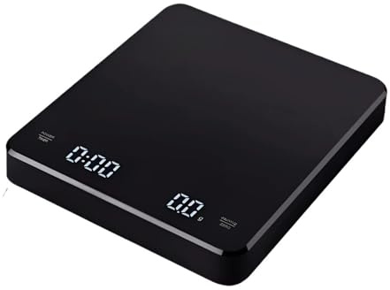 Bilancia elettronica da cucina con display digitale e ricarica USB, tasto touch, 3 kg/0,1 g, bilancia caffè, panetteria(Black)