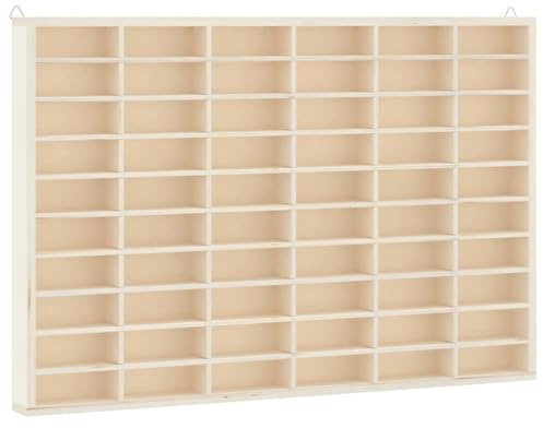 HETFTJN Wooden Wall Display Case with 60 Compartments