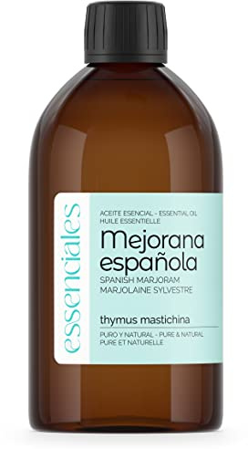 ESSENCIALES Olio Essenziale di Maggiorana spagnola 500 ml - 100% Puro e Naturale - Aroma naturale e caratteristico per Diffusore e Aromaterapia