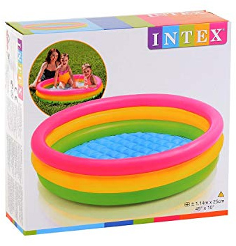 Intex Sunset Glow 57412NP Piscine pour bébé 3 Anneaux Ø 114 x 25 cm