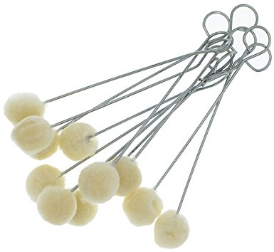 50 Pieces Wool Daubers Ball Brush Leather Dye Dauber Dyeing Applicator with Metal Handle for DIY Crafts Projects