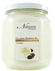 Naturra weisse Bio Sheabutter 480g Glas desodoriert aus biologischem Anbau kba