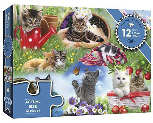 Cats | 12 XXL Piece Jigsaw Puzzle | Dementia Puzzle | Extra Large Piece Jigsaw Puzzle for Alzheimer’s | Premium 100% Recycled Board | Gift for Elderly Grandparents | Gibsons Games