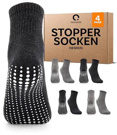Occulto stoppstrumpor män 2-4 pack (modell: Andi) 4 Pack | Svart-Grå 43-46