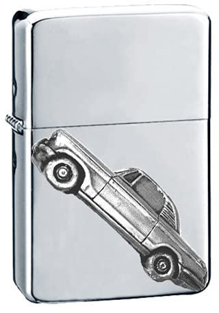 Britisches Oldtimer Herald Coupe ref248 Zinn-Effekt Design auf einem Flip-Top-Benzinfeuerzeug, winddicht, Silber nachfüllbar