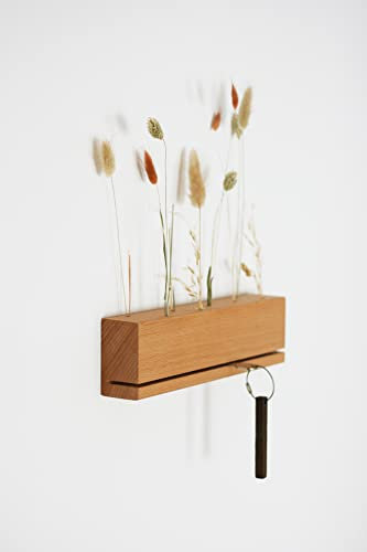 anaan Edge Schlüsselbrett Holz Schlüsselboard Trockenblumenständer Flowergram Schlüsselleiste Schlüsselhalter Wand Design (30cm)