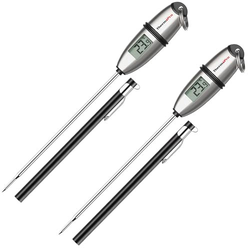ThermoPro TP02S 2 Piezas Termómetro Cocina de Lectura Instantánea en 5 Segundos Termómetros Alimentos Digital con Sonda Larga para Carne Barbacoa Comida Liquidos Aceite Agua