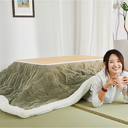 Leaceuv Kotatsu Tisch,Japanischer Warmer Tisch Tatami,Kaffee Tee Wohnzimmertisch Tisch,Kunststoff Gartentisch Balkontisch,Niedrigen Schreibtisch Tische,mit Decke Teppich Heizung (Size : 75x75x38cm)