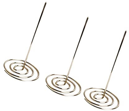 VILLFUL 3piezas Menú Sumonificador Con Pinchos Metálicos Resistentes Para Facturas y Notas Organizador De Recibos Para Oficina y Restaurante Color Plateado