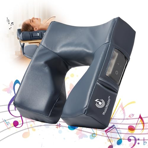 Music Master - Cojín facial de alta fidelidad, almohada de masaje Bluetooth para descansar boca abajo, reposacabezas ultra suave, gran apertura para los ojos para una comodidad superior, azul rey
