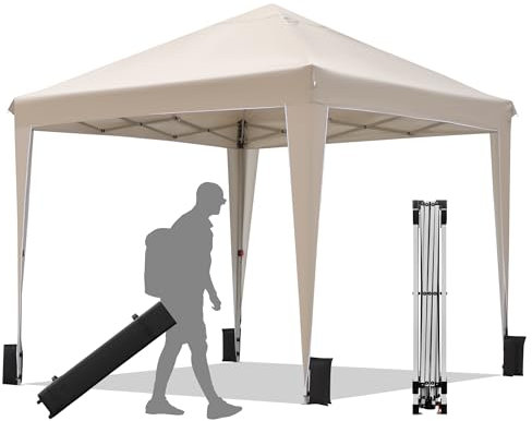 BONTEC Gazebo 3x3m Pieghevole Impermeabile, Tenda da Giardino con Protezione UV 50+, Struttura in Acciaio, Facile da Montare, per Picnic, Campeggio e Matrimoni all'Aperto, Tenda da Esterno Resistente