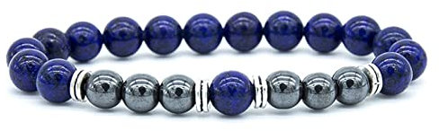 OwKay Bracelet d'huiles essentielles pour hommes, bracelet de perles de yoga en pierre de 8 mm, bracelets élastiques pour femmes 21,5 cm