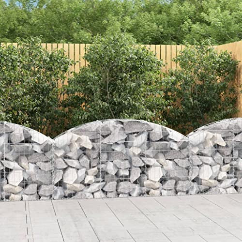 Youuihom Fioriere da Giardino Cassette per la Coltivazione di Ortaggi Cesto Gabbione ad Arco 150x30x60/80 cm Ferro Zincato Adatta a Balconi, Verande, Giardini e Cortili