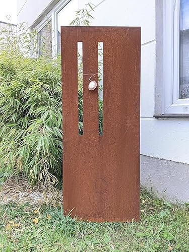 Zen Man Edelrost Garten Sichtschutzwand aus Metall 1mm Rost Sichtschutz Gartenzaun Gartensculpture Gartendeko Handarbeit B50H150cm 032144-1, 11kg