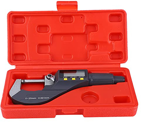 Marhynchus Digitales Elektronisches Mikrometer, Außenmikrometer, Messschieber, Klares LCD-Display, Verriegelungsvorrichtung für Konstante Kraftmessung, Einfach zu Bedienen (0-25mm)