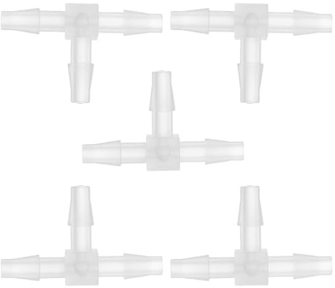 Hihaha Vacuum Tubing Connector T Shaped 3 Way Vacuum Tubing Connector Car Plastic 3/16'' 5pcs Clear