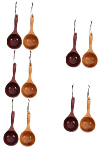 PRETYZOOM 10piezas Cucharón De Madera De Mango Utensilio Multifuncional Para Cocinar y Diseño Elegante y Práctico Para Cocina y Restaurantes