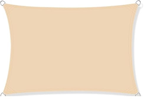 Zeltplane Camping Zelt Tarp Rechteckiges Sonnensegel, 4 x 2/3/5/6 m, wasserdicht, 98% UV-blockierend, Sonnenschutz for Garten, Terrasse, Party, Sonnenschutz, Markisendach(Beige,200cm x 400cm)