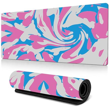 Hixingo Large Mouse Mat, Multicolor Swirl Gaming Mouse Pad, 3D Mouse Pad, Mousepad with Stitched Edges, Non-Slip Rubber Base Mouse Pads for Office & Home (Blue purple,1000x500x3mm)