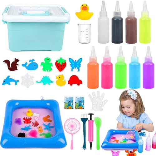 Magic Water Elf Kit DIY Magic Water Gel Bead Sensory Toy, Creative 3D Magic Water Elf Animal Kit, Arts and Crafts for Kids Age 6 7 8, Educational Toys for Kids 3+ Girls Boys Christmas Birthday Gift