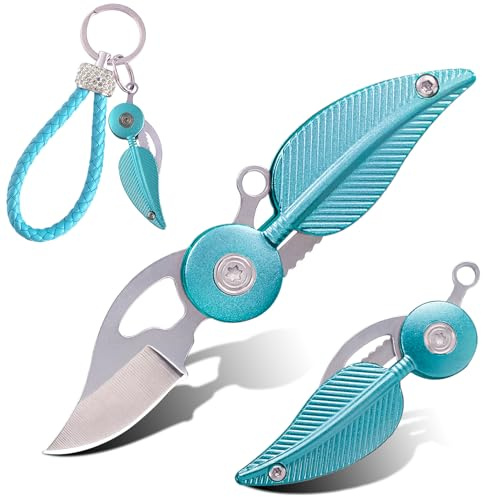 Vividstill Mini Taschenmesser, cooles EDC Klappmesser mit Griff aus Aluminiumlegierung, tolles Geschenk Kleines messer für Männer Outdoor Camping (blau)