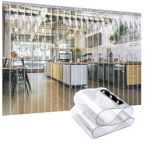 SYFXZZDS PVC Streifenvorhang Lamellen, PVC Türstreifen 0,06 Zoll PVC-Streifenvorhang Industrie-Streifenvorhang für Supermarkt, Garage, Lagerhaus, Scheune, Haustier Haus(105x220cm/41.34x86.61in)