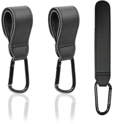 NJCXOLA 2 Stück Kinderwagen Haken Kinderwagenhaken Taschenhaken, Anhänger für Kinderwagen in Universeller Passform, Klettverschluss Kinderwagen Haken für Wickeltaschen