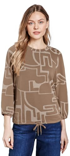 Mysig tröja med tryck, Sheer beige, 38
